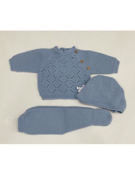 CONJUNTO 3 PIEZAS DETALLE BOTONES MADERA