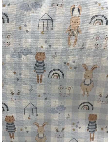 CONJUNTO SACO Y BOLSO VICHY AZUL CONEJO