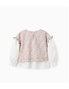 Blusa Combinada de Algodón Floral para Niña, Multicolor 2