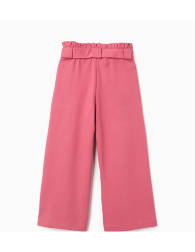 Pantalón en Punto Roma 'Wide Leg' para Niña, Rosa
