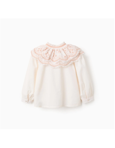 Blusa de popelina con detalles bordados para niña,... 2