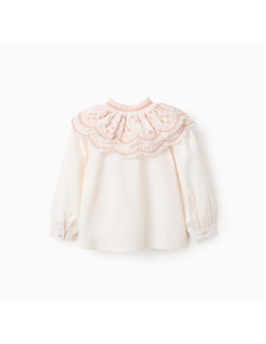 Blusa de popelina con detalles bordados para...