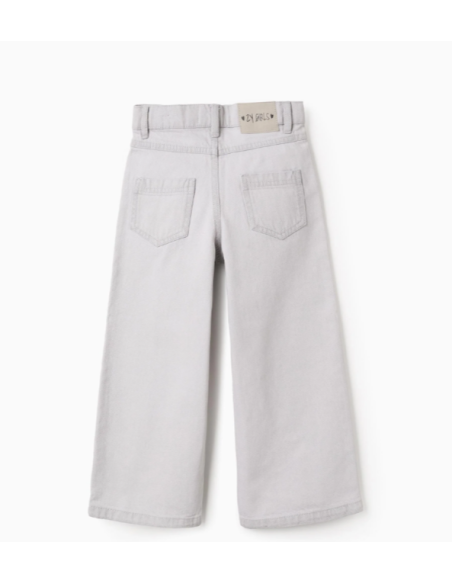 Vaqueros con estampado de estrellas y lunas brillantes para niña, gris