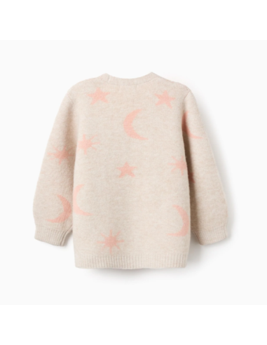 Chaqueta larga de punto con lúrex y bordado...