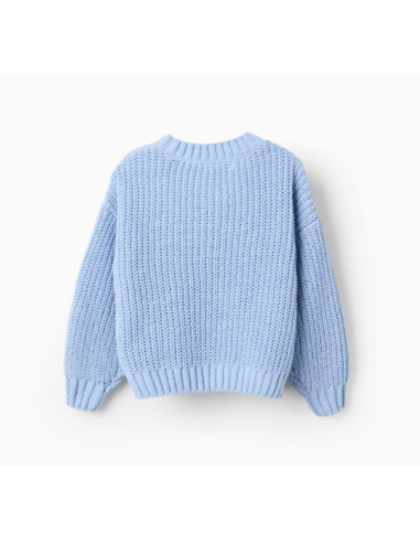 Jersey de Punto Chenille para Niña, Azul