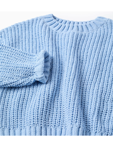 Jersey de Punto Chenille para Niña, Azul