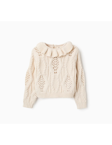 Jersey de Punto Grueso con Cuello de Volantes...