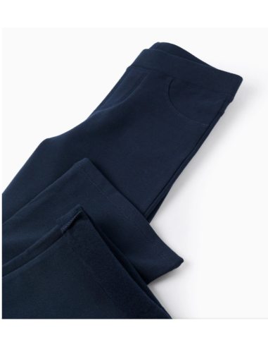 Jegging Perchado Flare Fit para Niña, Azul Oscuro