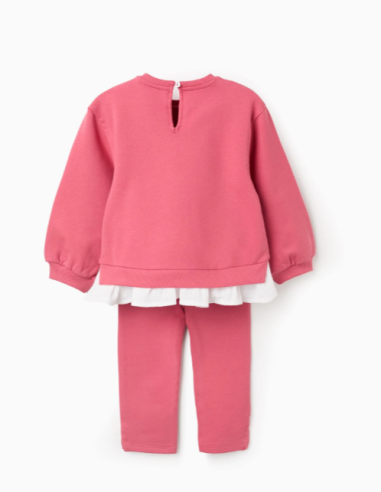 Chándal con Volantes para Bebé Niña 'Lacito', Rosa