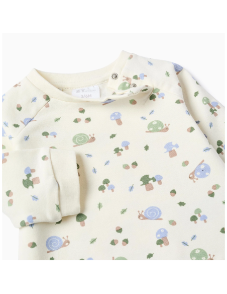 Conjunto de Sudadera y Pantalón Perchado para Recién Nacido 'Caracol', Verde