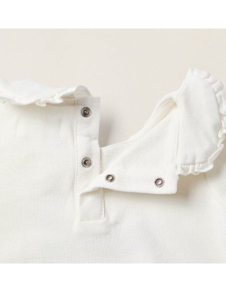 Sweat + Pantalón para Recién Nacida 'Blooming', Blanco/Azul Oscuro