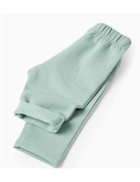 Sudadera + Pantalón Rayas para Recién Nacida, Blanco/Verde Agua