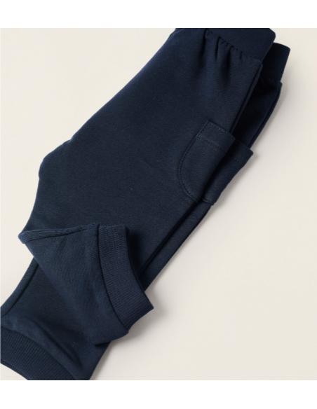 Sudadera y Pantalón Perchados 'Cometa', Blanco/Azul