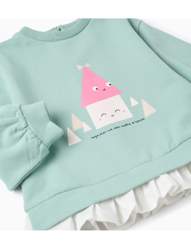 Chándal Perchado para Bebé Niña 'Formas', Verde...