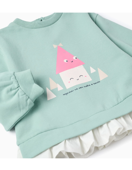 Chándal Perchado para Bebé Niña 'Formas', Verde Claro