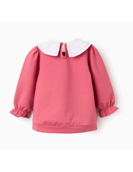 Sudadera con Cuello Holandés para Bebé Niña 'Sweetness', Rosa