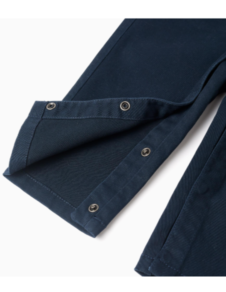 Peto de sarga con bolsillo delantero para bebé niño, azul oscuro