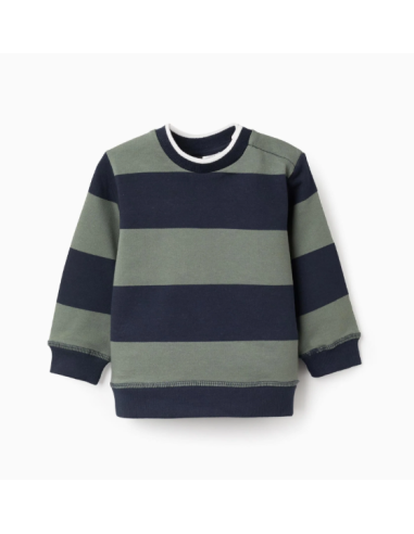 Sudadera a rayas para bebé niño, azul oscuro/verde