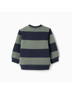 Sudadera a rayas para bebé niño, azul oscuro/verde 2