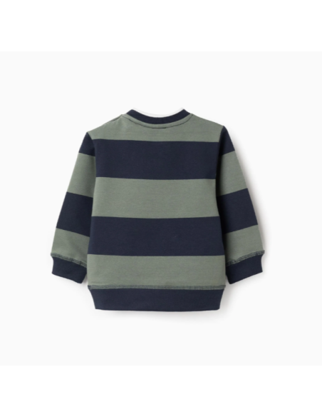Sudadera a rayas para bebé niño, azul oscuro/verde