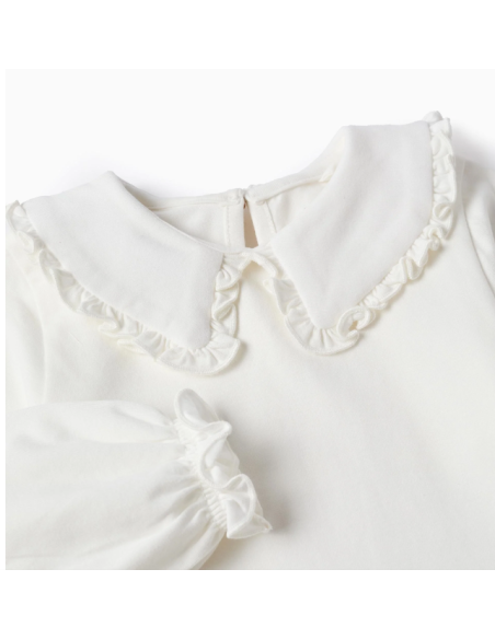 Camiseta con Volantes para Bebé Niña, Blanco
