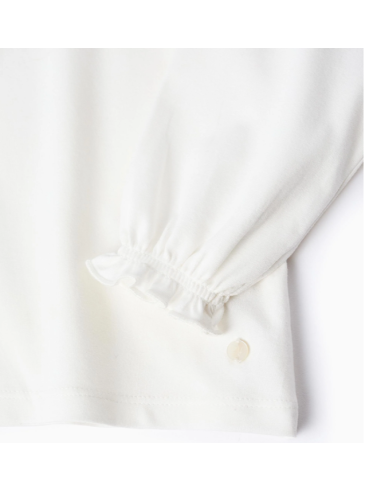 Camiseta con Volantes para Bebé Niña, Blanco