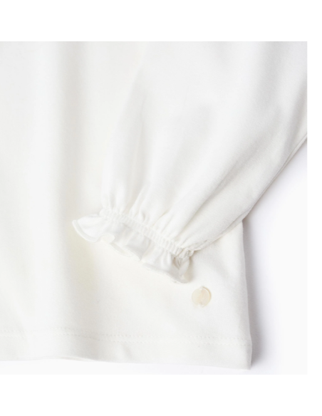 Camiseta con Volantes para Bebé Niña, Blanco