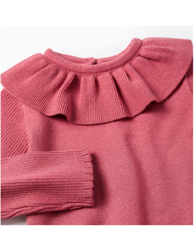 Jersey de Punto con Cuello de Volantes para...