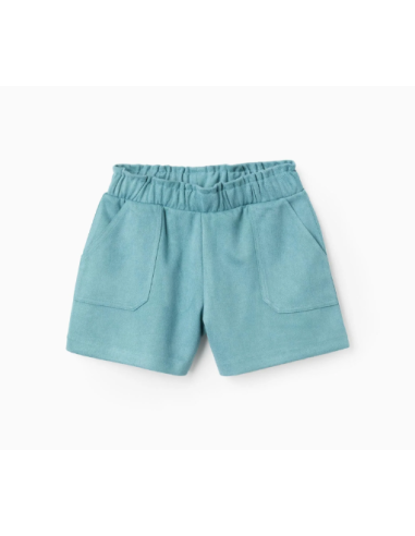 Pantalón Corto Aterciopelado para Niña, Verde
