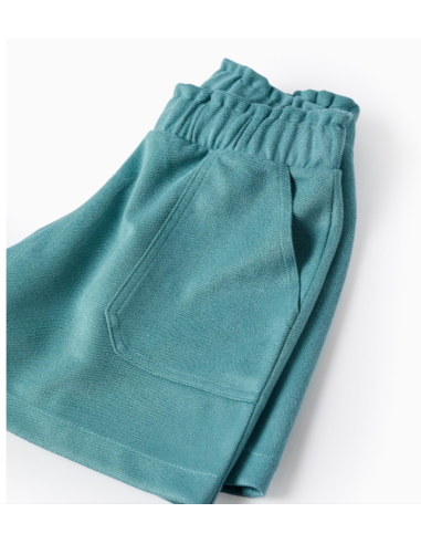 Pantalón Corto Aterciopelado para Niña, Verde