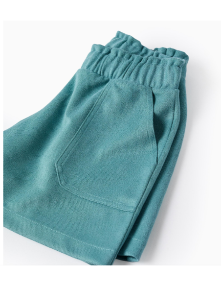 Pantalón Corto Aterciopelado para Niña, Verde