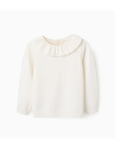 Jersey de Punto Fino con Volantes para Niña,...