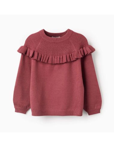 Jersey de punto con volantes para niña
