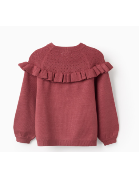 Jersey de punto con volantes para niña