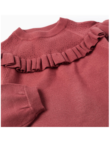 Jersey de punto con volantes para niña