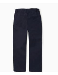 Pantalón Chino de Sarga para Niño 'Slim Fit', Azul Oscuro 2