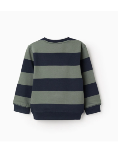 Sudadera a rayas para niño, azul oscuro/verde