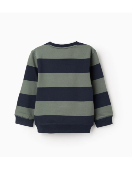 Sudadera a rayas para niño, azul oscuro/verde