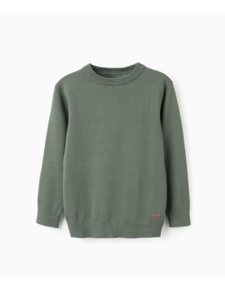 Jersey de punto para niño, verde oscuro
