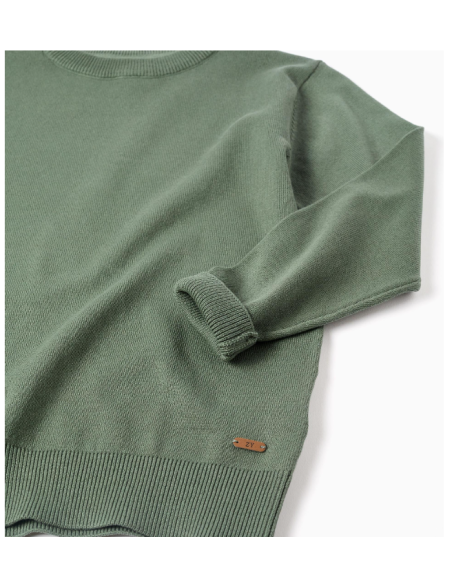 Jersey de punto para niño, verde oscuro