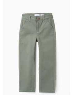 Pantalón Chino de Sarga para Niño 'Slim Fit', Verde