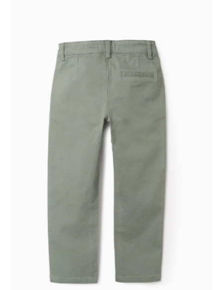 Pantalón Chino de Sarga para Niño 'Slim Fit', Verde