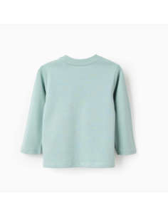 Camiseta de Manga Larga de Algodón para Niño 'Snail', Verde 2