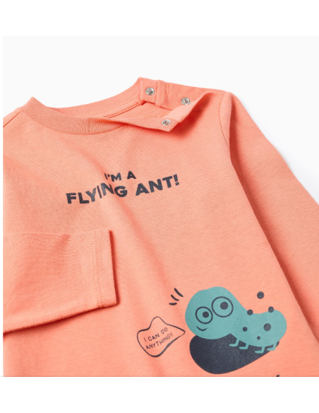 Camiseta de Manga Larga de Algodón para Niño 'Ant', Coral