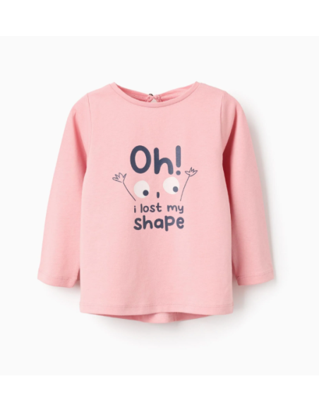 Camiseta de Manga Larga para Bebé Niña 'Shapes', Rosa