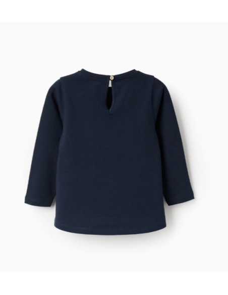 Camiseta de Manga Larga para Bebé Niña 'Shapes', Azul Oscuro