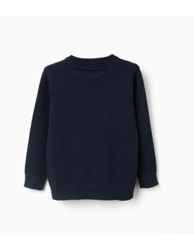 Jersey de manga larga de punto para niño, azul...