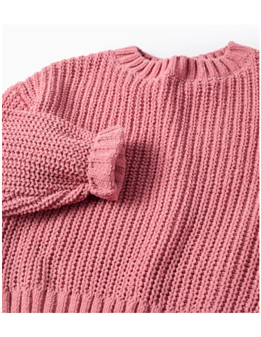 Jersey de punto Chenille para niña, Rosa