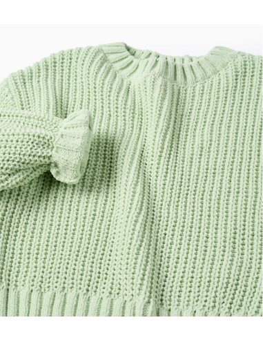 Jersey de punto Chenille para niña, Verde