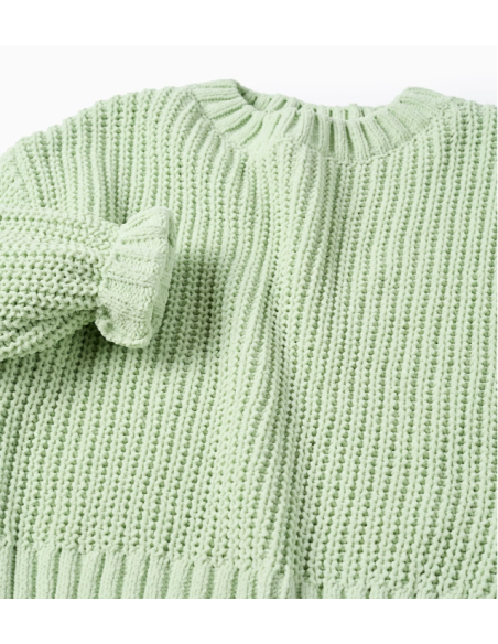 Jersey de punto Chenille para niña, Verde